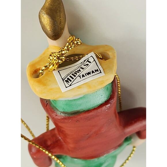 Midwest Ornament Young Girl Sitting On Swing Bisque Swinger 3" Porcelain 80's - Picture 8 of 10